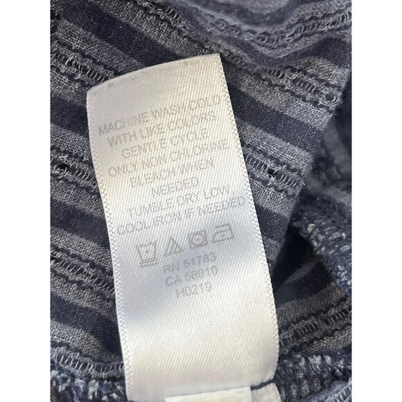 Maurices Top Size 1X Striped Short Sleeve Button Up Tie Front Navy Blue Gray - Picture 6 of 9